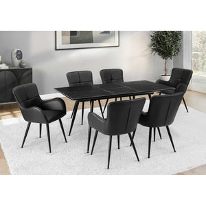 Table de salle à manger extensible en pierre frittée et métal - I 1132-1133