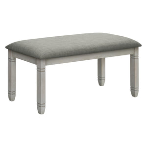 Banc de salle à manger rembourré en tissu gris - I 1257