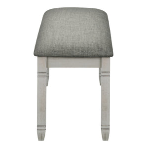 Banc de salle à manger rembourré en tissu gris - I 1257