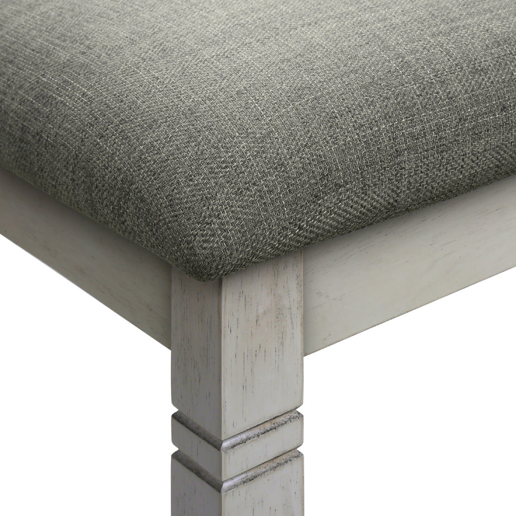 Banc de salle à manger rembourré en tissu gris - I 1257