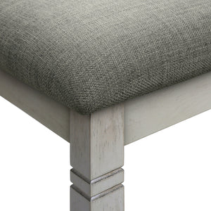 Banc de salle à manger rembourré en tissu gris - I 1257