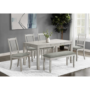 Banc de salle à manger rembourré en tissu gris - I 1257