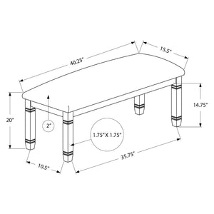 Banc de salle à manger rembourré en tissu gris - I 1257