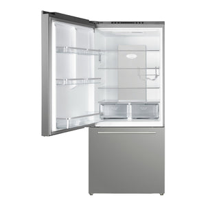 Réfrigérateur à congélateur inférieur 30 po, 18 pi³ Blanc ou Inox avec technologie Inverter