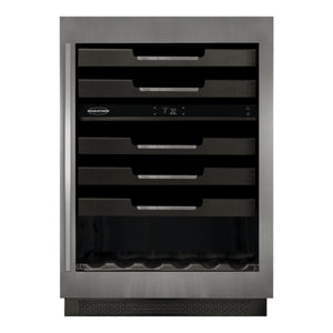 Cellier à vin 24 po, 52 bouteilles Inox à 2 zones - Authentik