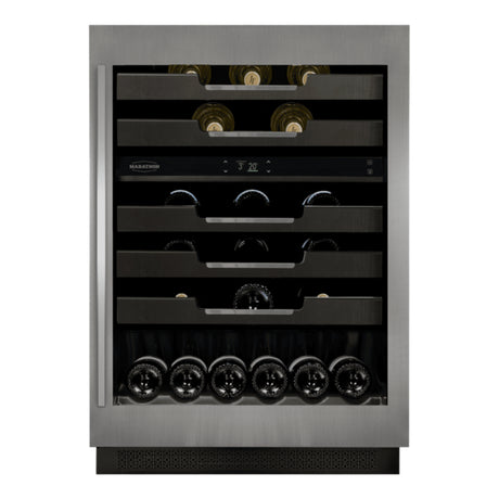 Cellier à vin 24 po, 52 bouteilles Inox à 2 zones - Authentik