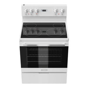 Cuisinière électrique 30 po, 4,8 pi³ Blanc avec nettoyage à la vapeur