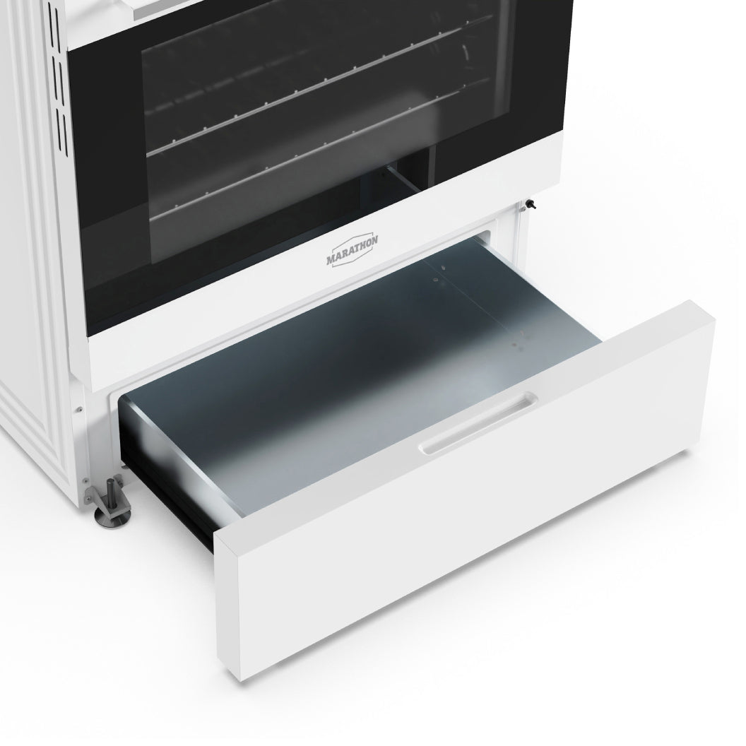 Cuisinière électrique 30 po, 4,8 pi³ Blanc avec nettoyage à la vapeur