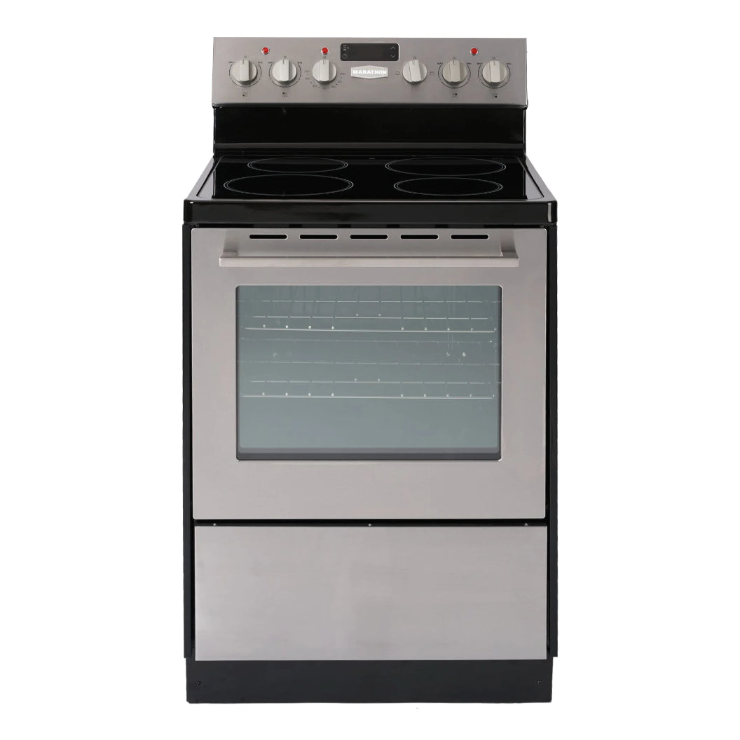 Cuisinière électrique 24 po, 2,7 pi³ Inox avec vitrocéramique Schott Ceran®