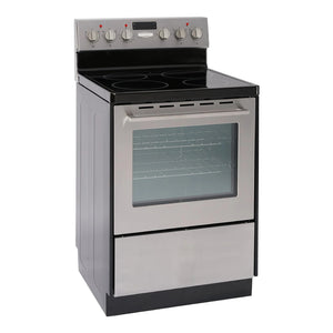 Cuisinière électrique 24 po, 2,7 pi³ Inox avec vitrocéramique Schott Ceran®