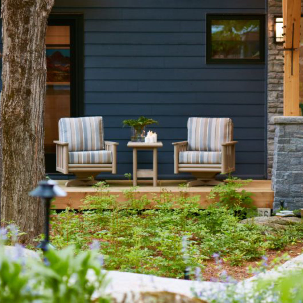 Fauteuil extérieur pivotant en plastique recyclé - Stratford DSF264