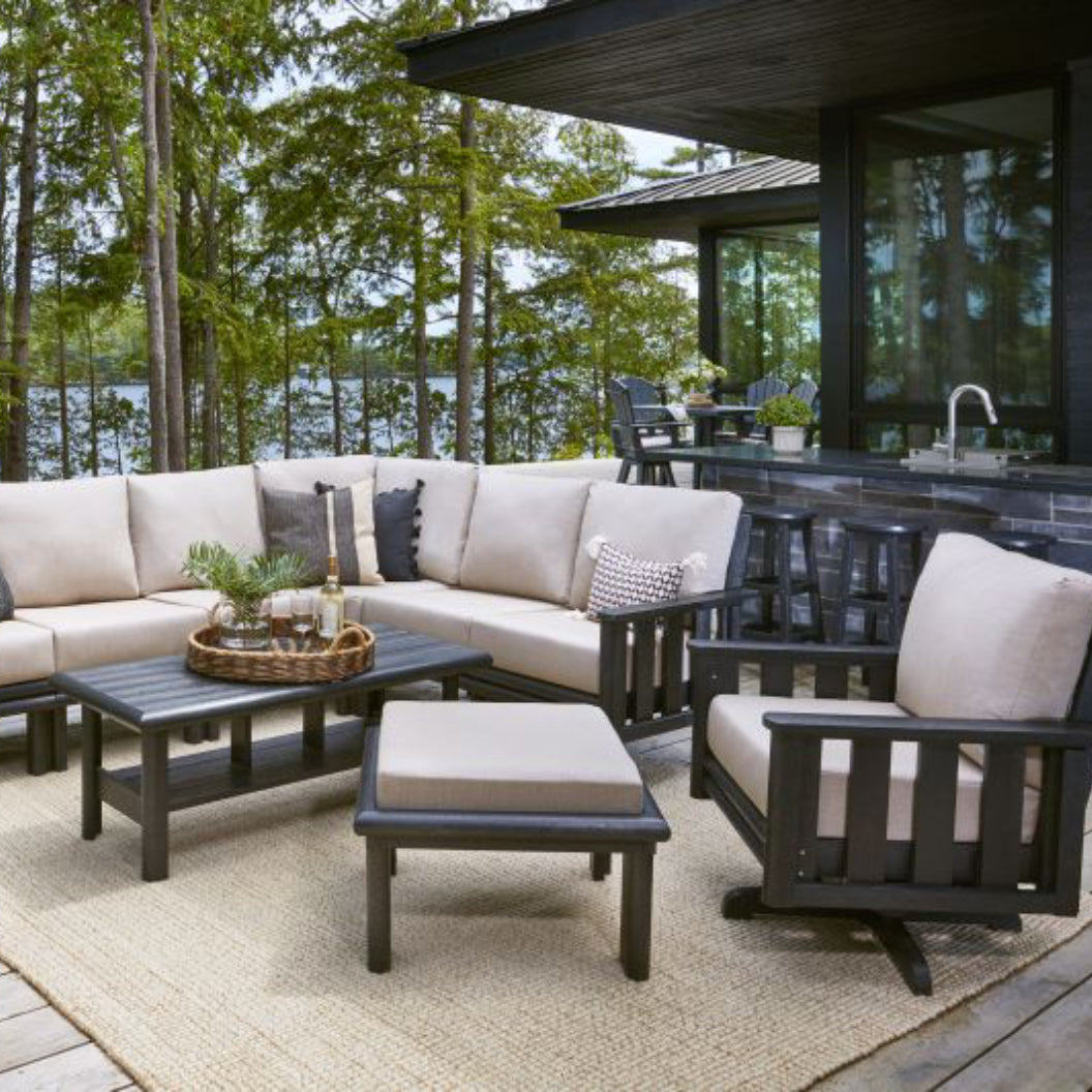 Fauteuil extérieur pivotant en plastique recyclé - Stratford DSF264