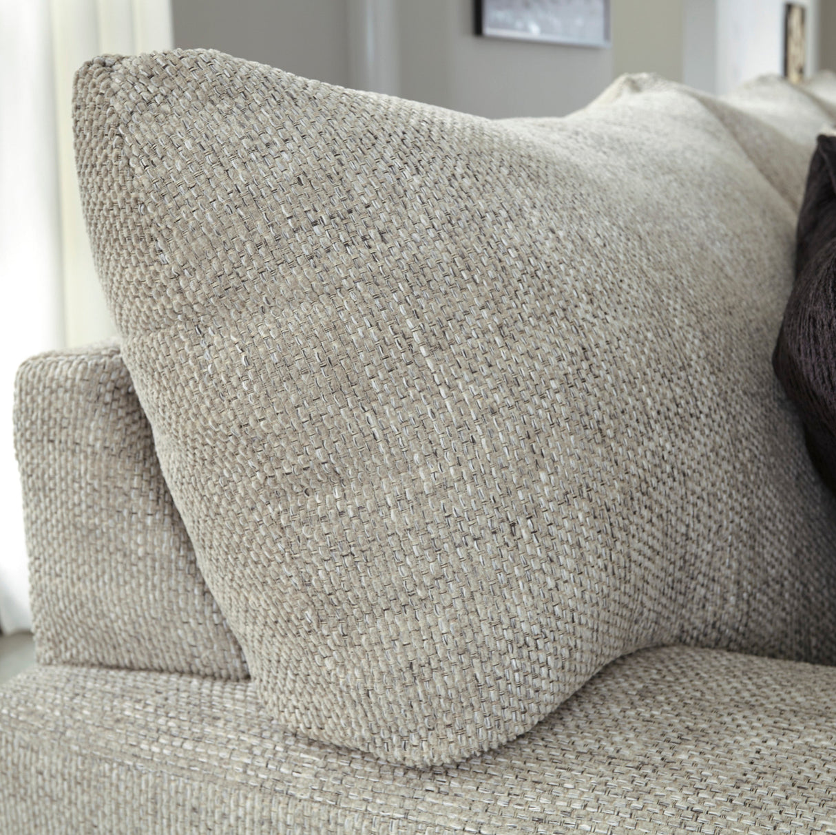 Sectionnel 2 pièces en tissu gris pâle avec chaise longue - Megginson