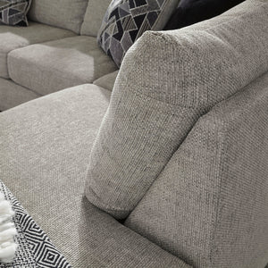 Sectionnel 2 pièces en tissu gris pâle avec chaise longue - Megginson