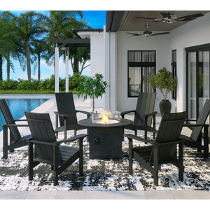 Table extérieure en plastique recyclé avec foyer Crystal Fire Plus - FT02