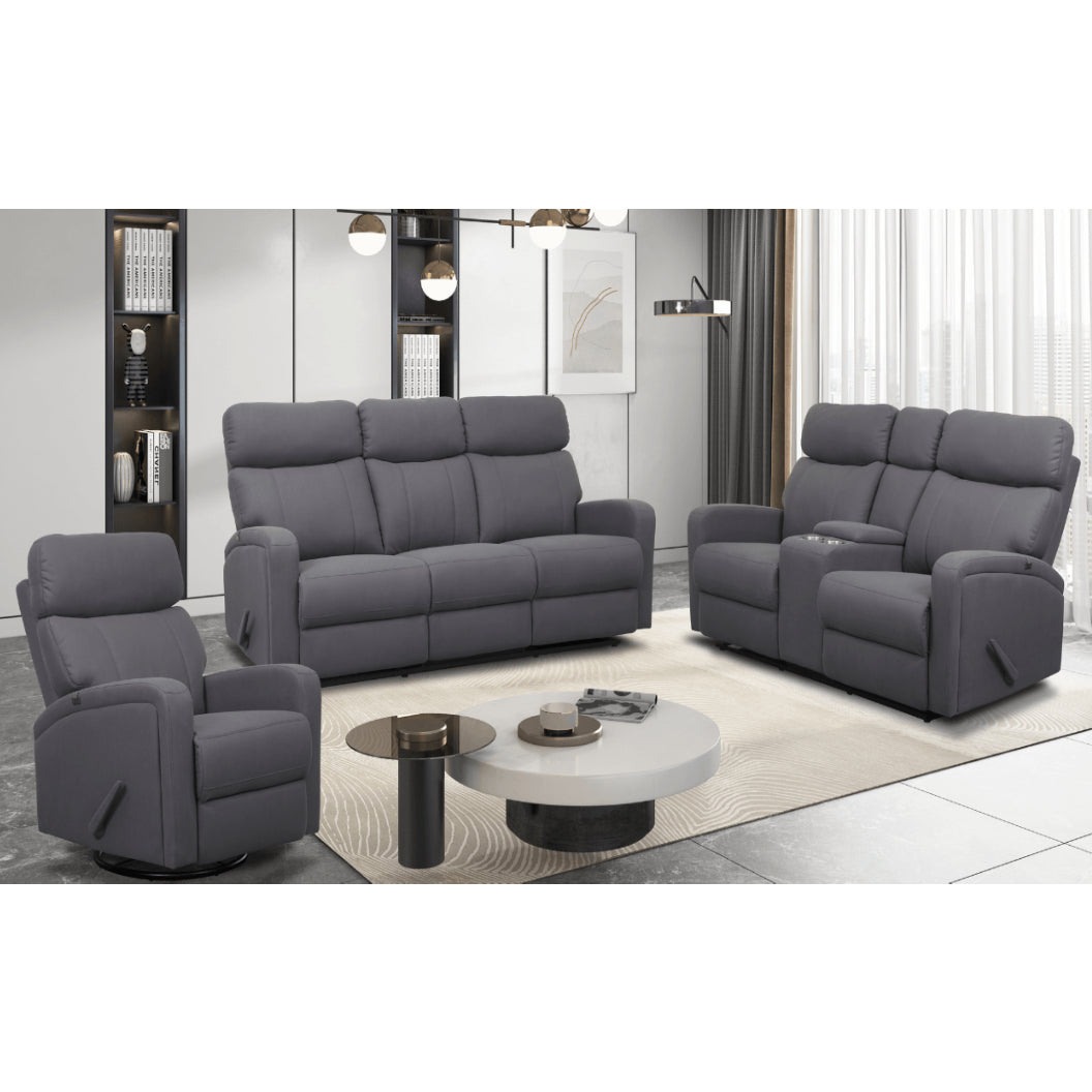 Fauteuil berçant, pivotant et inclinable en tissu gris - Bordeaux