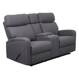 Causeuse inclinable en tissu gris avec console - Bordeaux