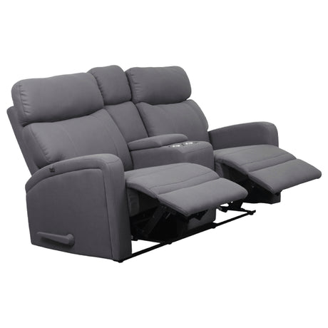 Causeuse inclinable en tissu gris avec console - Bordeaux