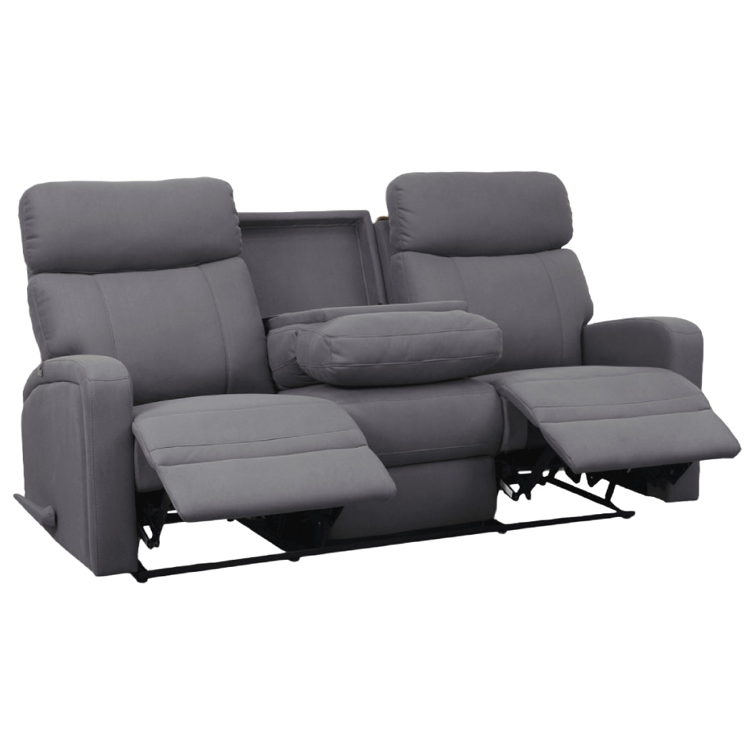 Sofa inclinable en tissu gris avec table rabattable - Bordeaux