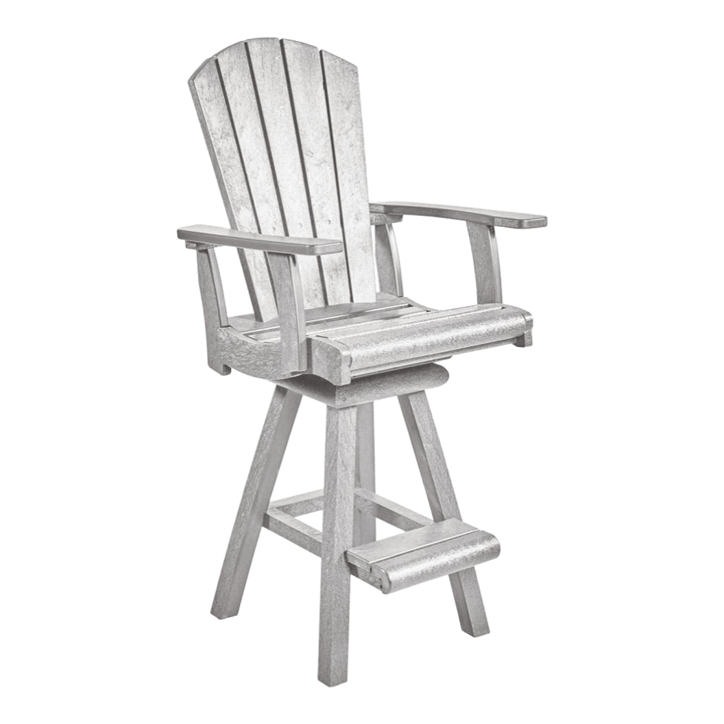 Chaise de salle à manger pub extérieure pivotante en plastique recyclé - C25