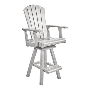 Chaise de salle à manger pub extérieure pivotante en plastique recyclé - C25