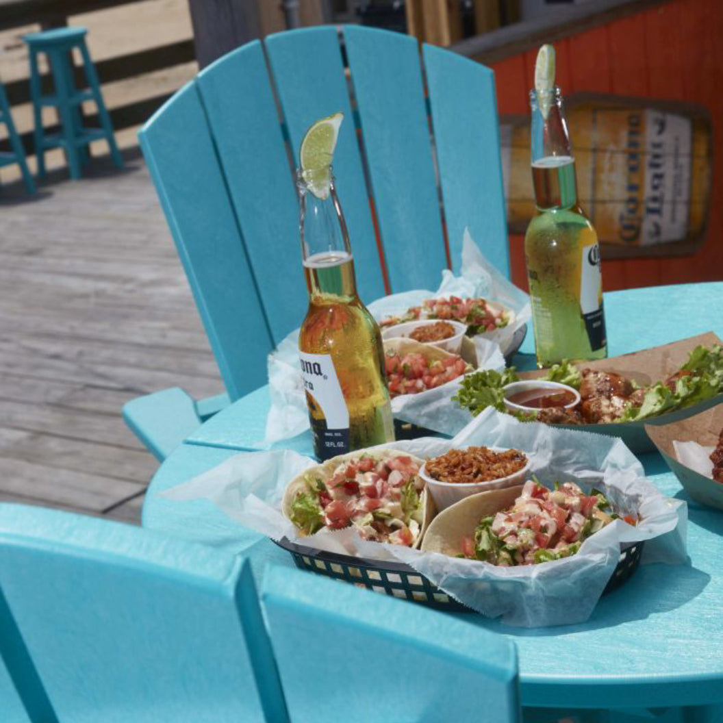 Chaise de salle à manger pub extérieure pivotante en plastique recyclé - C25