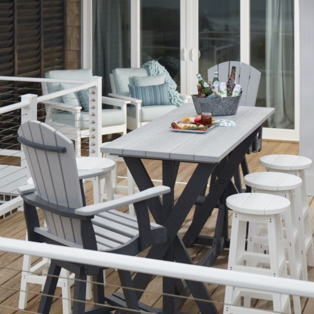 Chaise de salle à manger pub extérieure pivotante en plastique recyclé - C25