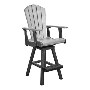 Chaise de salle à manger pub extérieure pivotante en plastique recyclé - C25