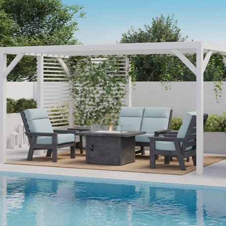 Ensemble de coussins à dossier haut d'extérieur en tissu Sunbrella - Deep Seating DSH21