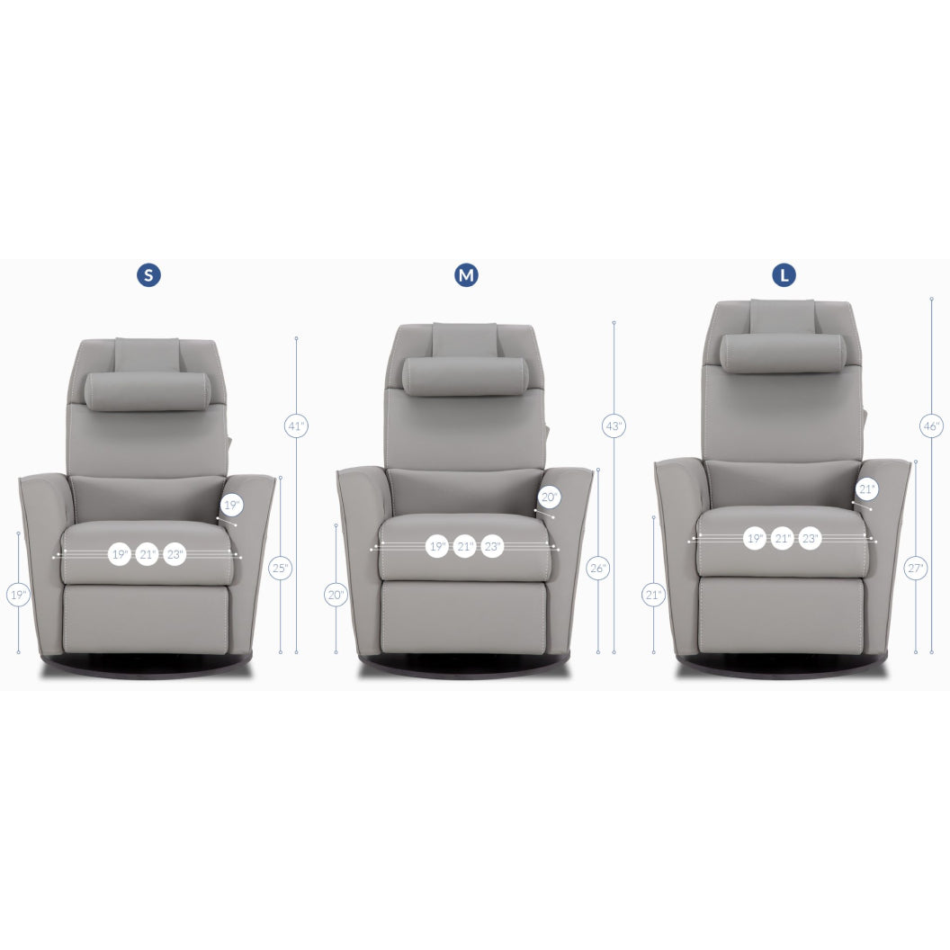 Fauteuil berçant, pivotant et motorisé en cuir avec soutien lombaire et dossier chauffant - Echo