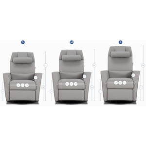 Fauteuil berçant, pivotant et motorisé en cuir avec soutien lombaire et dossier chauffant - Echo