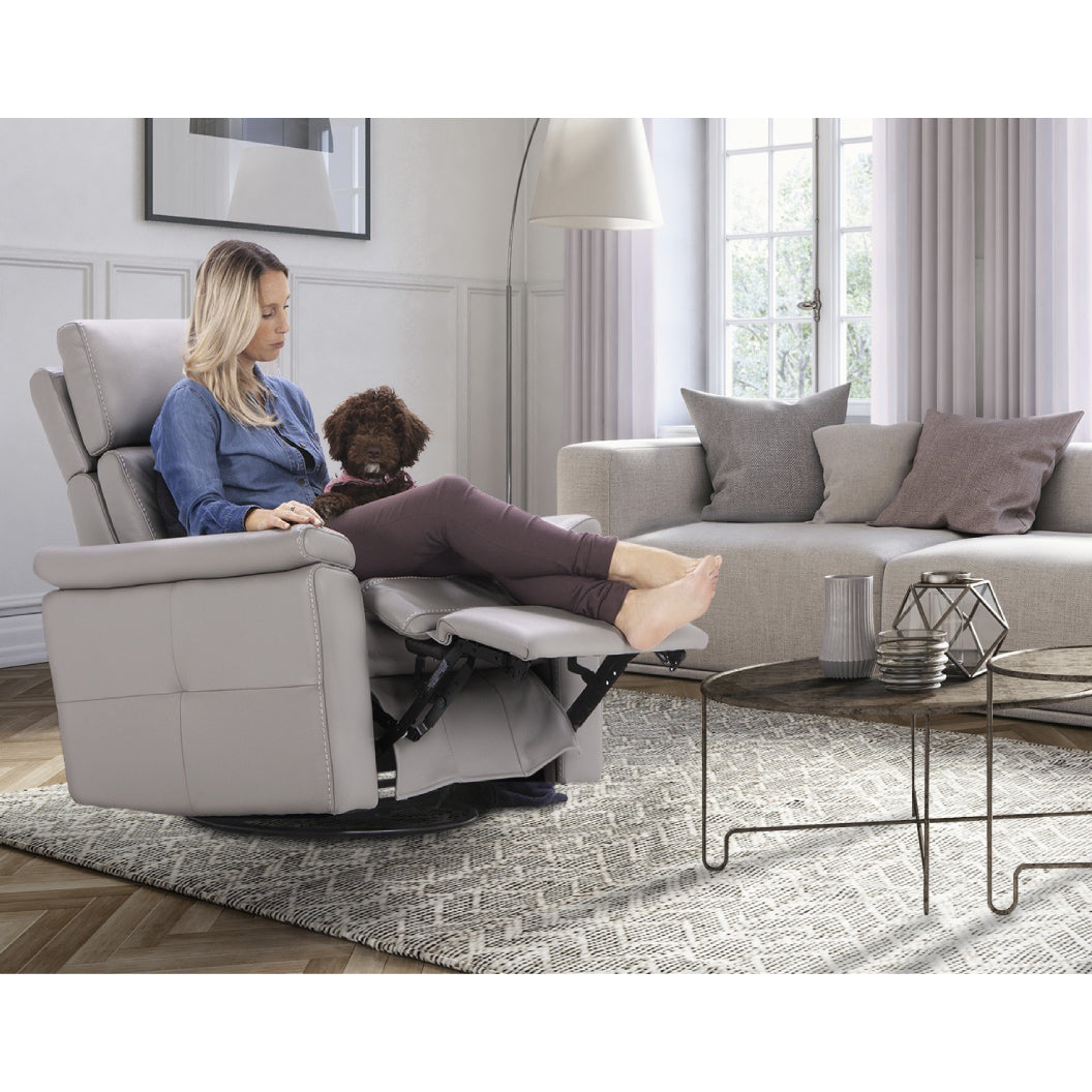 Fauteuil berçant, pivotant et motorisé en cuir - London