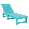 Chaise longue extérieure sans accoudoirs en plastique recyclé - L99