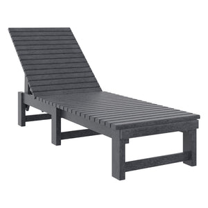 Chaise longue extérieure sans accoudoirs en plastique recyclé - L99