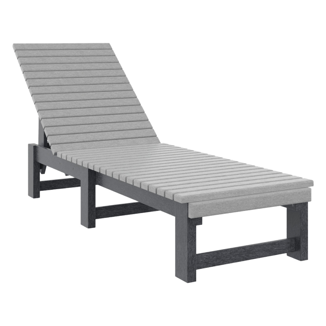 Chaise longue extérieure sans accoudoirs en plastique recyclé - L99