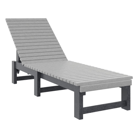 Chaise longue extérieure sans accoudoirs en plastique recyclé - L99