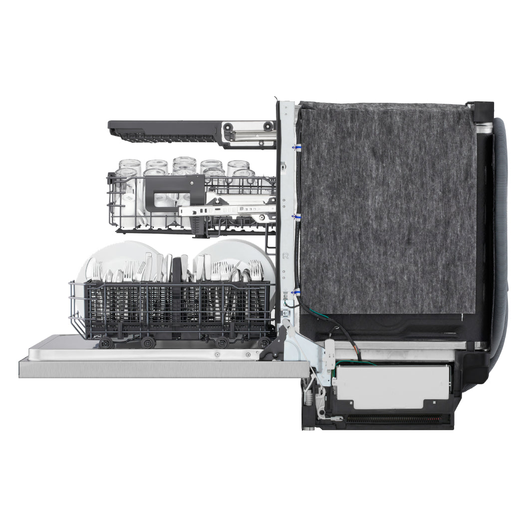 Lave-vaisselle encastrable 24 po, 46 dBA 3 paniers avec QuadWash™ Pro et nettoyage à la vapeur