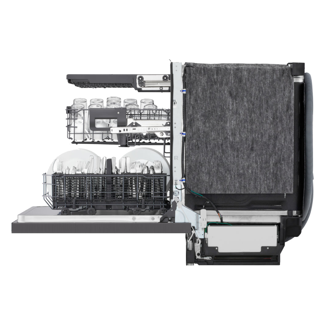 Lave-vaisselle encastrable 24 po, 46 dBA 3 paniers avec QuadWash™ Pro et nettoyage à la vapeur