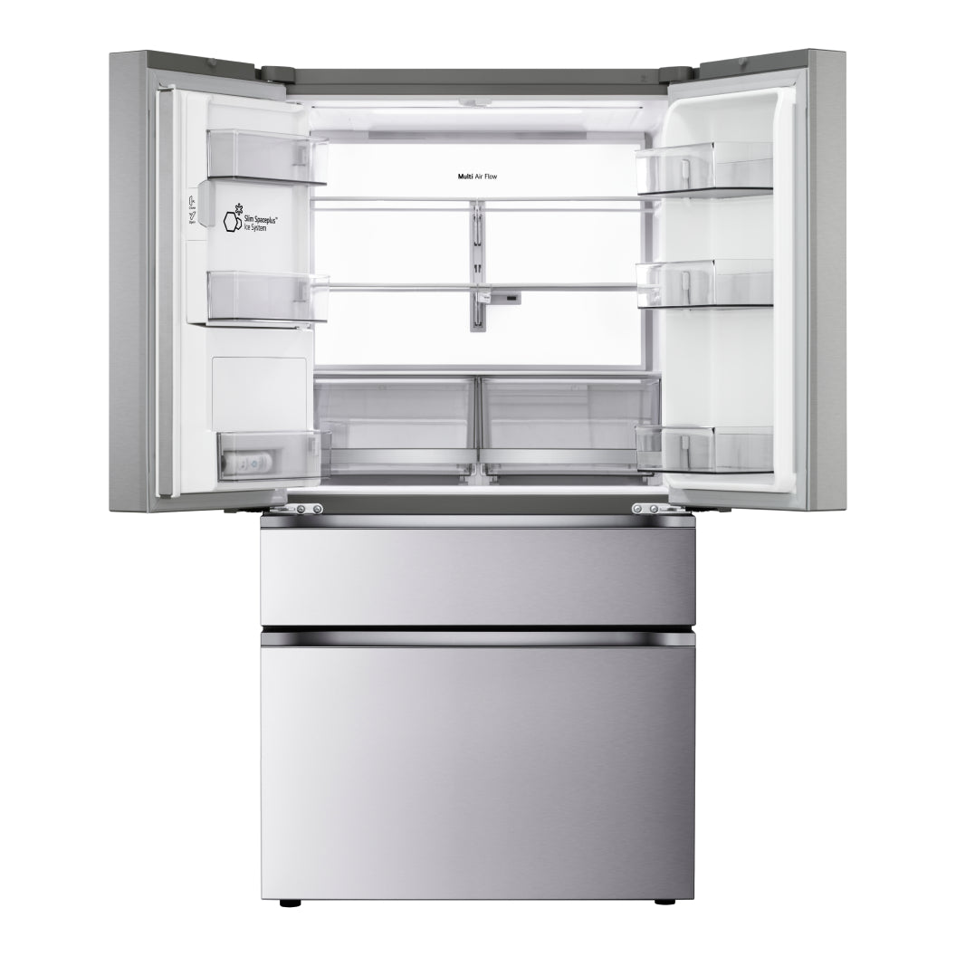 Réfrigérateur porte française 36 po, 29 pi³ 4 portes Inox avec distributeur d'eau/glacons, Mini Craft Ice et Wi-Fi