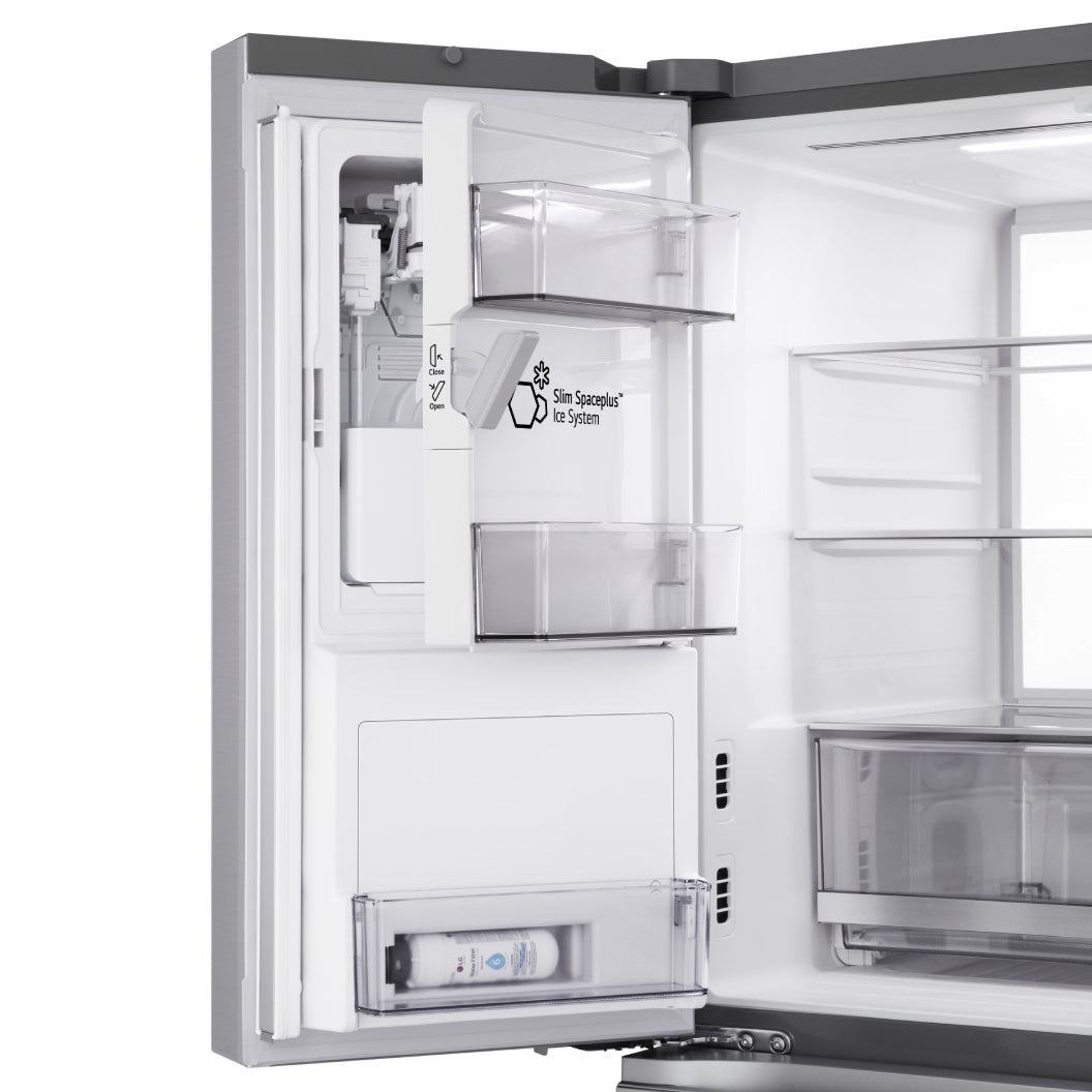 Réfrigérateur porte française 36 po, 29 pi³ 4 portes Inox avec distributeur d'eau/glacons, Mini Craft Ice et Wi-Fi