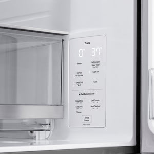 Réfrigérateur porte française 36 po, 29 pi³ 4 portes Inox avec distributeur d'eau/glacons, Mini Craft Ice et Wi-Fi