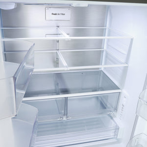 Réfrigérateur porte française à profondeur comptoir 36 po, 25 pi³ 3 portes Inox avec distributeur d'eau et Wi-Fi