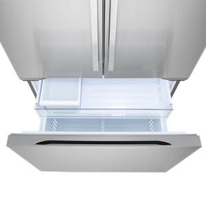 Réfrigérateur porte française à profondeur comptoir 36 po, 25 pi³ 3 portes Inox avec distributeur d'eau et Wi-Fi