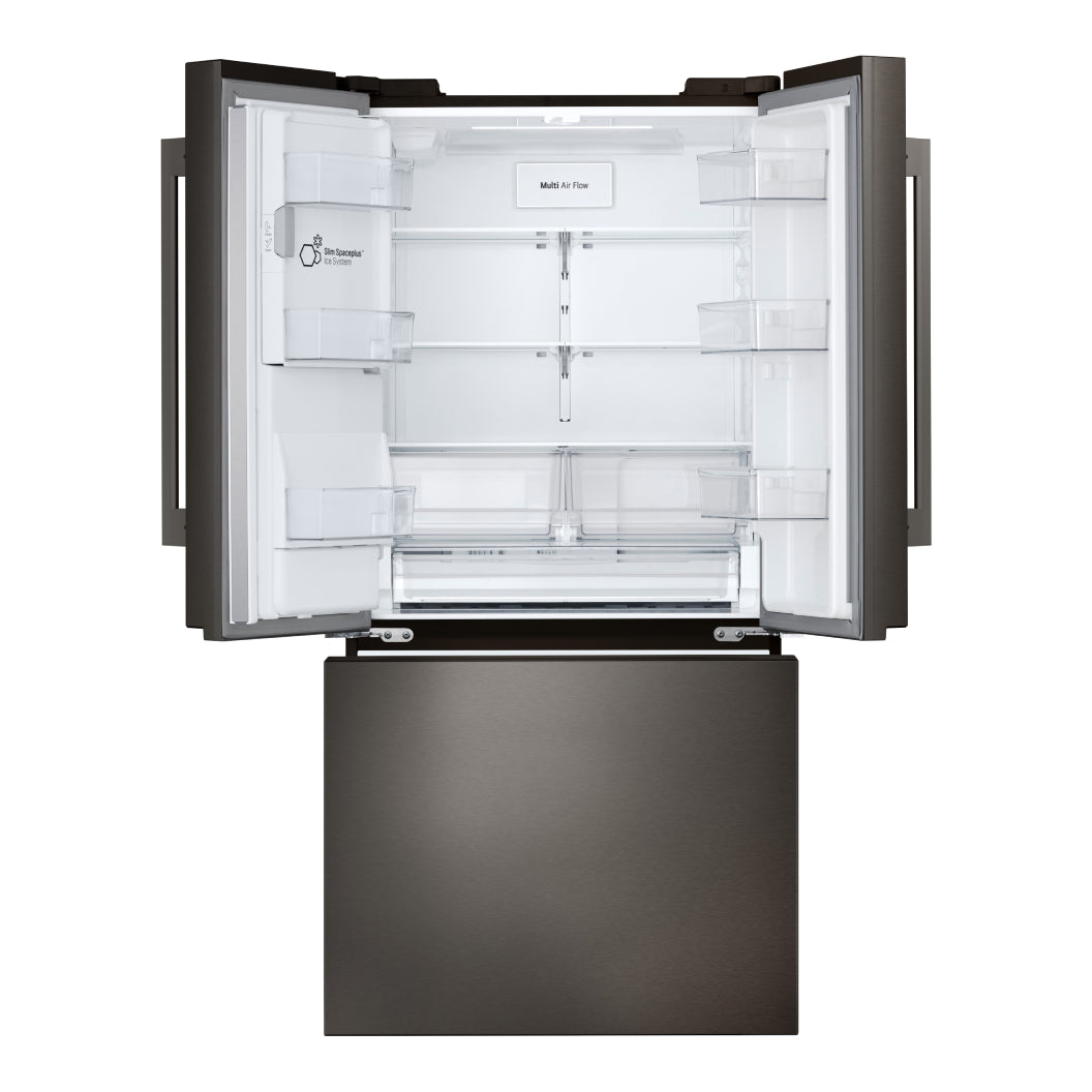 Réfrigérateur à portes françaises 33 po, 24,5 pi³ Inox noir avec Distributeur d'eau et Machine à glaçons double