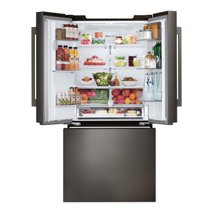 Réfrigérateur à portes françaises 33 po, 24,5 pi³ Inox noir avec Distributeur d'eau et Machine à glaçons double