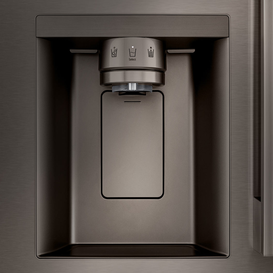 Réfrigérateur à portes françaises 33 po, 24,5 pi³ Inox noir avec Distributeur d'eau et Machine à glaçons double