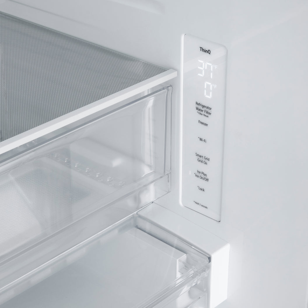 Réfrigérateur à portes françaises 33 po, 24,5 pi³ Inox noir avec Distributeur d'eau et Machine à glaçons double