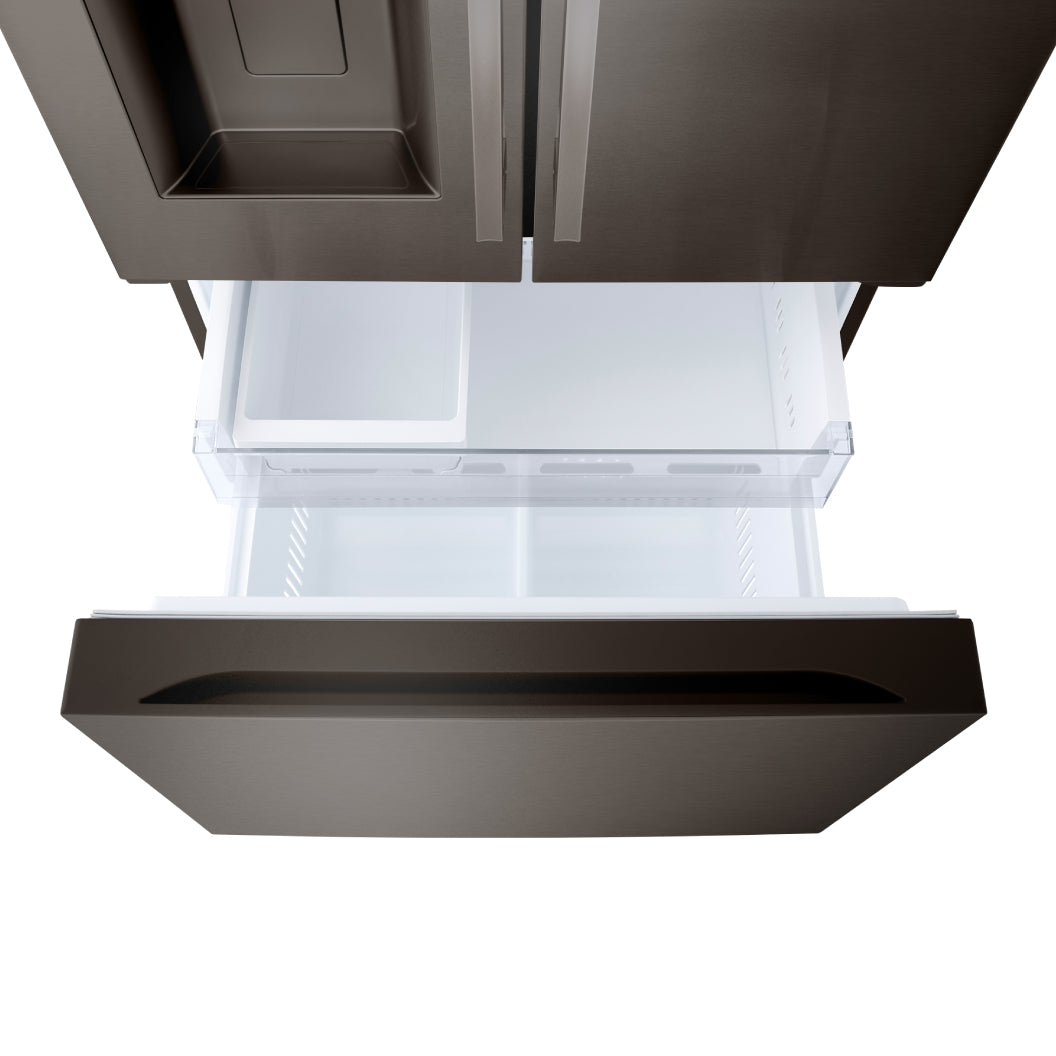 Réfrigérateur à portes françaises 33 po, 24,5 pi³ Inox noir avec Distributeur d'eau et Machine à glaçons double