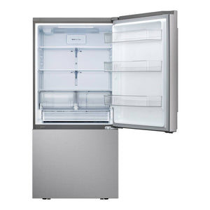 Réfrigérateur à congélateur inférieur 33 po, 25,5 pi³ Inox avec compresseur intelligent et Wi-Fi