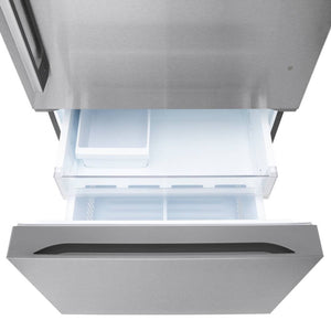 Réfrigérateur à congélateur inférieur 33 po, 25,5 pi³ Inox avec compresseur intelligent et Wi-Fi